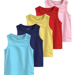 x2o Kids Pack Of 5 Pure Cotton Basic Vests VST_PT_E005_26_P5-image-6