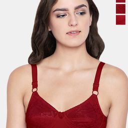 Bodycare Pack Of 3 Floral Full Coverage Cut and Sew Anti Bacterial Cotton Non Padded Bra-20