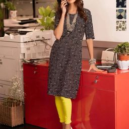 Anouk Rustic Women Pack of 4 Geometric Printed Daily Straight Kurtas-picture-17
