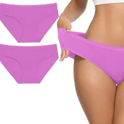 EMBATA Pack of 2 Women Mid-Rise Cotton Bikini Briefs-image-40