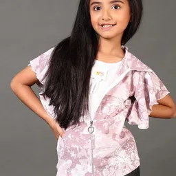 V-Mart Floral Print Flutter Sleeve Cotton Top-57