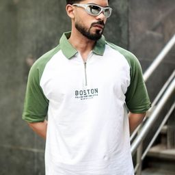 Maniac Typography Printed Polo Collar Cotton T-shirt-picture-36