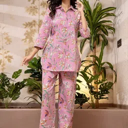 FEATHERS CLOSET Printed Pure Cotton Shirt With Palazzos Co-Ords-picture-55