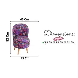 Shadowkart Set Of 2 Purple & Blue Printed Wooden Pouffes Sitting Ottomans image 3