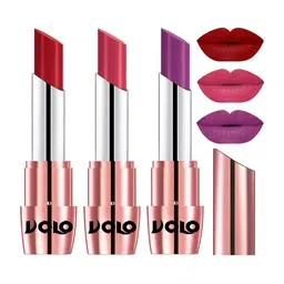 VOLO Set Of 3 Creme Matte Lipstick 3.5 g Each - Tomato Red 640 - Purple 641 - Pink 648-image-49