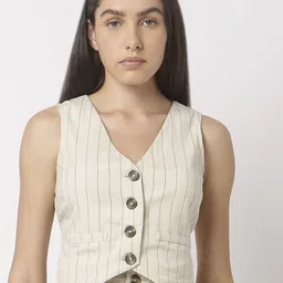 Vero Moda Striped Formal Waistcoat-image-24
