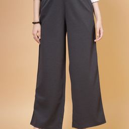 SZN Women Textured Relaxed Wrinkle Free Trousers-image-35