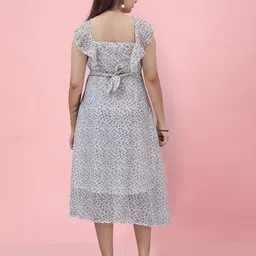 BAESD Print Flutter Sleeve Georgette Fit & Flare Midi Dress image 5