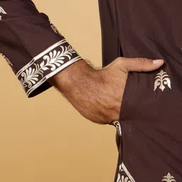 Twamev Men Embroidered Regular Kurta with Trousers & With Dupatta image 2