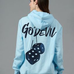 GO DEVIL Women Typography Printed Hooded Sweatshirt-image-98