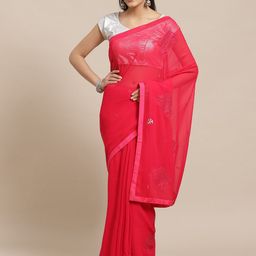 DIVASTRI Ethnic Motifs Embroidered Saree-picture-44