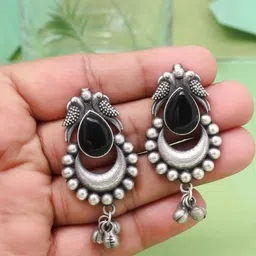 PREYANS Black Oxidized Jhumkas Earrings for Everyday-image-73