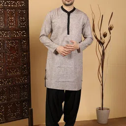 Kuons Avenue Band Collar Pure Cotton Straight Kurta-picture-29