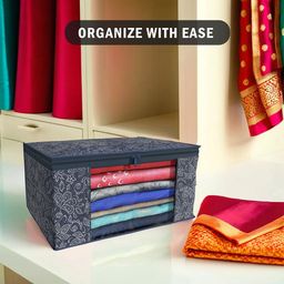 Kuber Industries Navy Blue Set of 4 Regular Drawer Organiser Organisers image 3