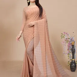 K 5 Fashion Striped Pure Chiffon Saree-44