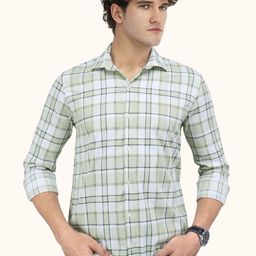 ROUGHELLS Men Slim Fit Checked Casual Shirt-image-78