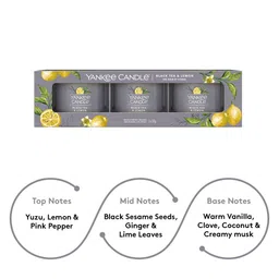 YANKEE CANDLE Set Of 3 Filled Votive Scented Candles -Black Tea & Lemon 111g image 3