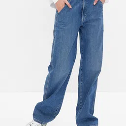 GAP Women Mid-Rise Stretchable Loose Carpenter Fit Jeans-image-72
