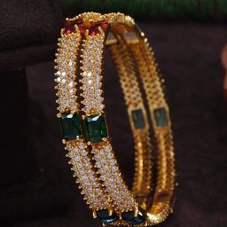 Anouk Set Of 2 Gold-Plated American Diamond Studded Bangles-42