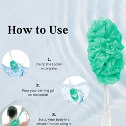 CareDone Set Of 2 Soft Back Scrubber Loofah & Long Loofah With Handle image 2