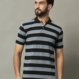 GET GOLF Men Striped Polo Collar Cotton T-shirt-image-42