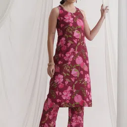 Khushal K Women Floral Printed Regular Pure Cotton Kurta with Palazzos & With Dupatta-33