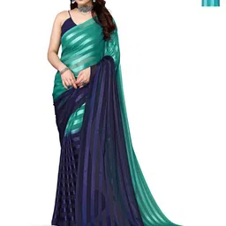 Moda Rapido Set of 2 Striped Printed Satin Sarees-image-76