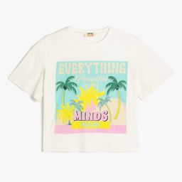 Koton Girls Printed Extended Sleeves Tropical T-shirt-picture-16