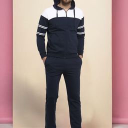 WILD WEST Men Colourblocked Hooded Tracksuits-image-69