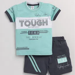 TINY BINY Boys Printed Round Neck Pure Cotton T-Shirt With Shorts-image-67