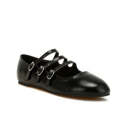 RAG & CO Leather Wedge Pumps with Buckles-11