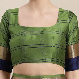 Anouk Rustic Checked Printed Zari Saree image 4
