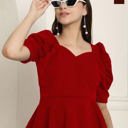 Tromko Pack Of 2 Puff Sleeve Sweetheart Neck Top-image-19