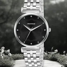 Provogue Women Brass Patterned Dial & Stainless Steel Wrap Around Straps Analogue Watch PR-LR015-BLK-CH-image-59