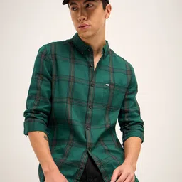 THE BEAR HOUSE Men Slim Fit Opaque Checked Casual Shirt-picture-37