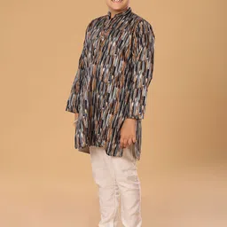 The Mini Trunk Boys Abstract Printed Kurta with Pyjama image 2