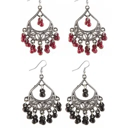 Creative Frogs Set Of 2 Silver-Plated Teardrop Shaped Drop Earrings-11