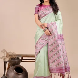 Astita Woven Design Zari Saree With Tasseled-picture-11