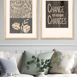 Kotart White & Grey 2 Piece Motivational Wooden Wall Arts-picture-3