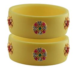Vidhya Kangan Beige Plastic Bangles-image-23