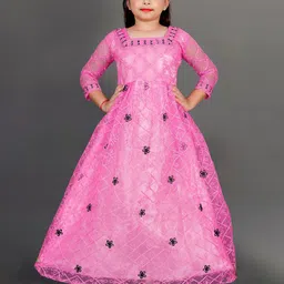 JULEE Girls Embellished Embroidered Maxi Dress-image-1