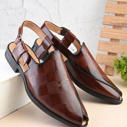 House of Pataudi Men Peshwari Shoe Style Sandals-image-99