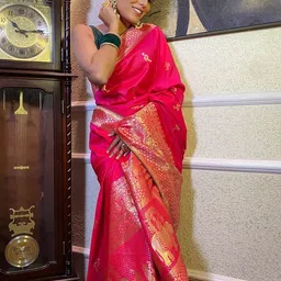 S.K.C Floral Zari Woven Design Banarasi Saree-33