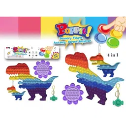 YK Kids 4-in-1 Dinosaur-Themed Push Pop Bubble Fidget Toy Set-44