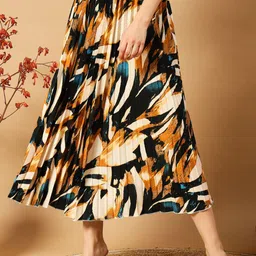 ZWERLON Women Printed A-Line Midi Skirt-image-41