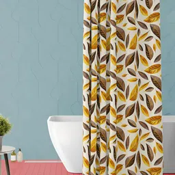 ArtzFolio Orange and Brown Graphic Printed Waterproof Shower Curtain-image-66