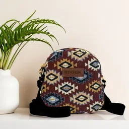 Anouk Brand Logo Printed Crossbody Jute Sling Bag-image-75