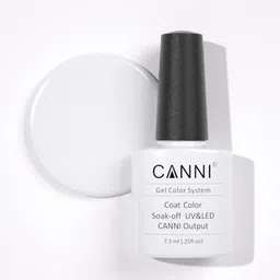 CANNI Gel Color System Coat Color Soak-Off UV & LED Nail Polish 7.3 ml-Pure White 023-image-60