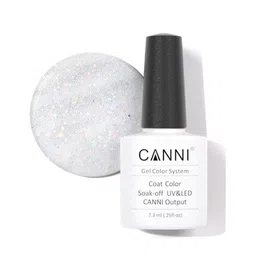 CANNI Gel Color System Coat Color Soak-Off UV & LED Nail Polish 7.3 ml-Sparkle Silver 215-image-12