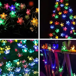SPARK WORLD 14 Blue & Yellow Flower LED String Lights image 3